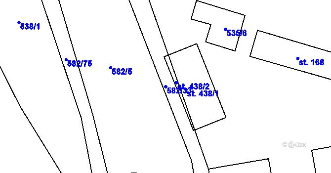 Parcela st. 582/33 v KÚ Nedošín, Katastrální mapa