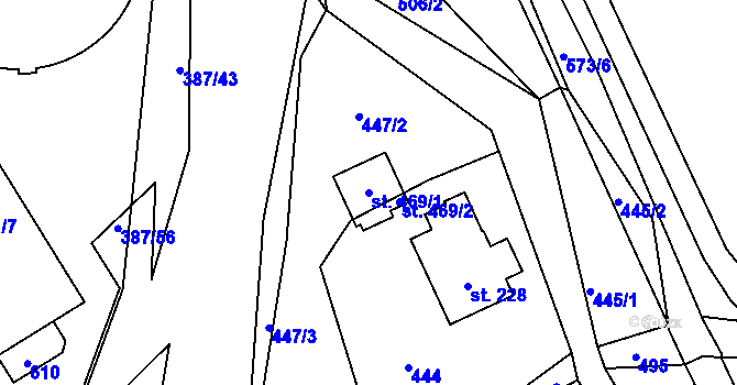 Parcela st. 469/1 v KÚ Nedošín, Katastrální mapa