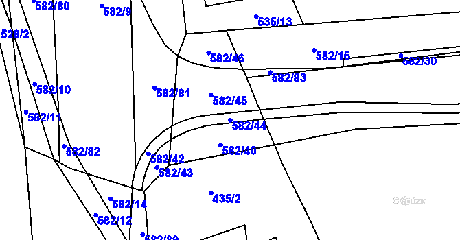 Parcela st. 582/44 v KÚ Nedošín, Katastrální mapa
