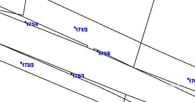 Parcela st. 171/5 v KÚ Nedošín, Katastrální mapa