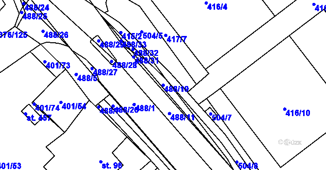 Parcela st. 488/19 v KÚ Nedošín, Katastrální mapa