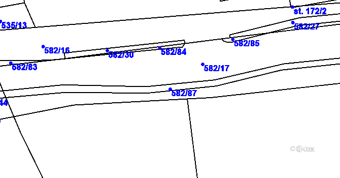 Parcela st. 582/87 v KÚ Nedošín, Katastrální mapa