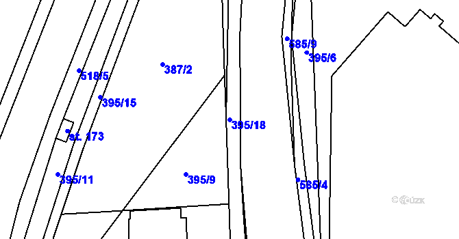 Parcela st. 395/18 v KÚ Nedošín, Katastrální mapa