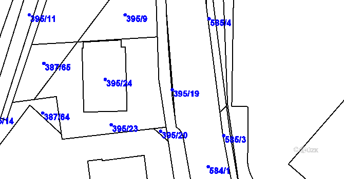 Parcela st. 395/19 v KÚ Nedošín, Katastrální mapa