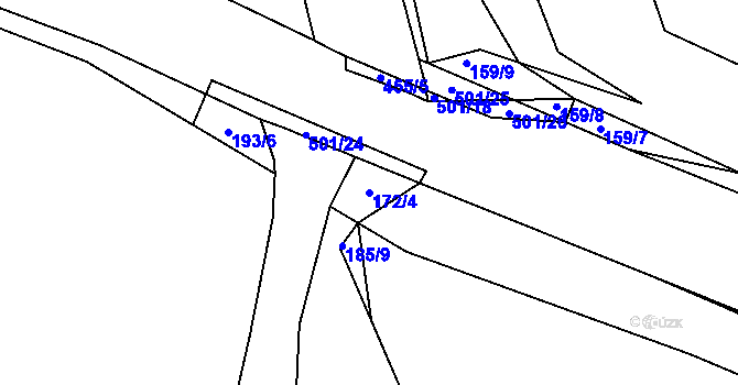 Parcela st. 172/4 v KÚ Nedošín, Katastrální mapa