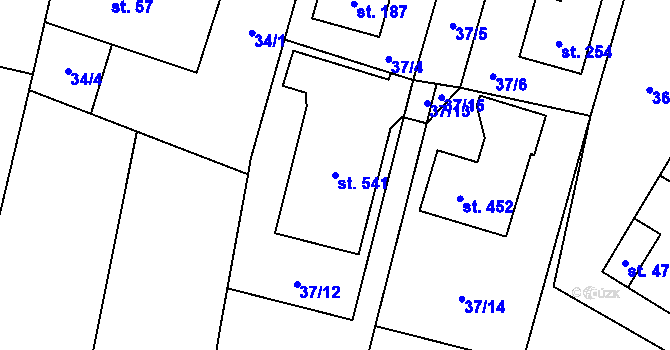 Parcela st. 541 v KÚ Nedošín, Katastrální mapa