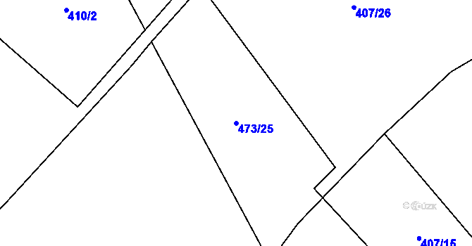 Parcela st. 473/25 v KÚ Litoradlice, Katastrální mapa