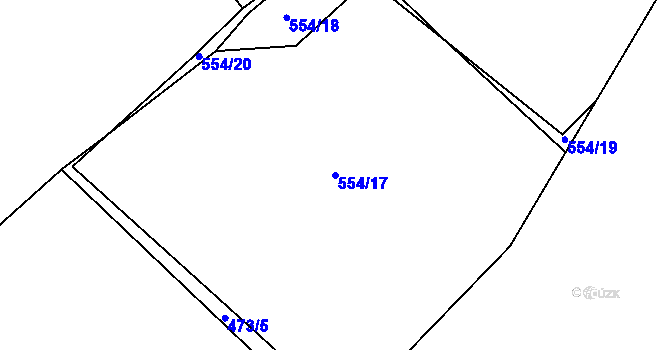 Parcela st. 554/17 v KÚ Litoradlice, Katastrální mapa