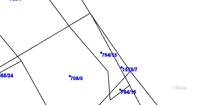 Parcela st. 794/15 v KÚ Litoradlice, Katastrální mapa