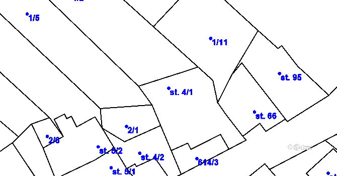 Parcela st. 4/1 v KÚ Litostrov, Katastrální mapa