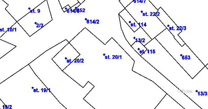 Parcela st. 20/1 v KÚ Litostrov, Katastrální mapa