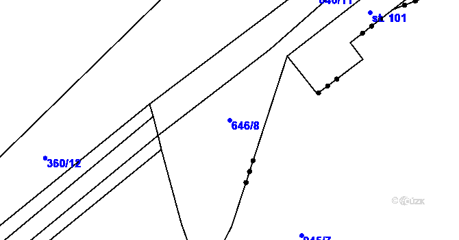 Parcela st. 646/8 v KÚ Litostrov, Katastrální mapa