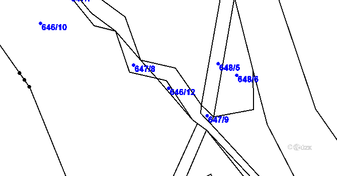 Parcela st. 646/12 v KÚ Litostrov, Katastrální mapa