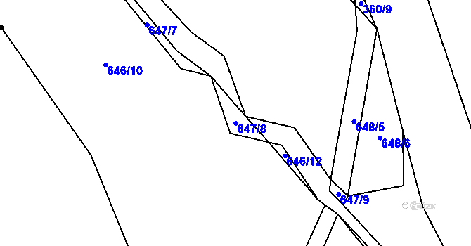 Parcela st. 647/8 v KÚ Litostrov, Katastrální mapa