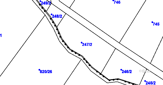 Parcela st. 247/2 v KÚ Litostrov, Katastrální mapa