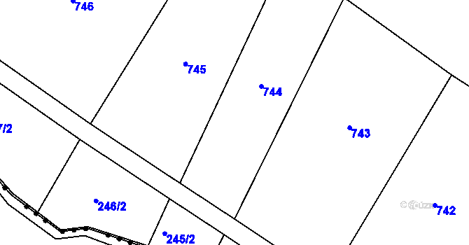 Parcela st. 245/1 v KÚ Litostrov, Katastrální mapa