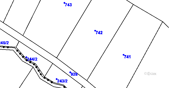 Parcela st. 243/1 v KÚ Litostrov, Katastrální mapa