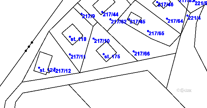 Parcela st. 175 v KÚ Litošice, Katastrální mapa