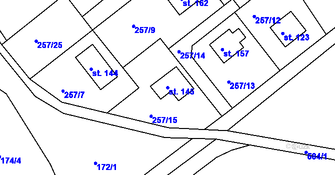 Parcela st. 145 v KÚ Litošice, Katastrální mapa
