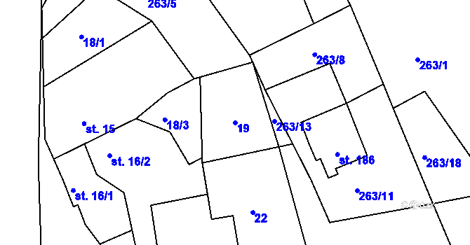 Parcela st. 19 v KÚ Litošice, Katastrální mapa