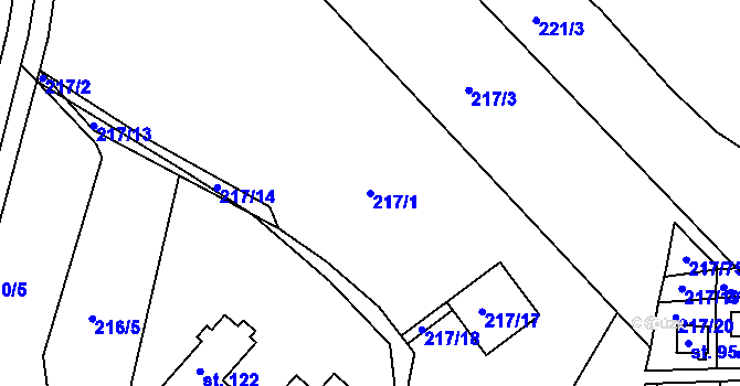 Parcela st. 217/1 v KÚ Litošice, Katastrální mapa
