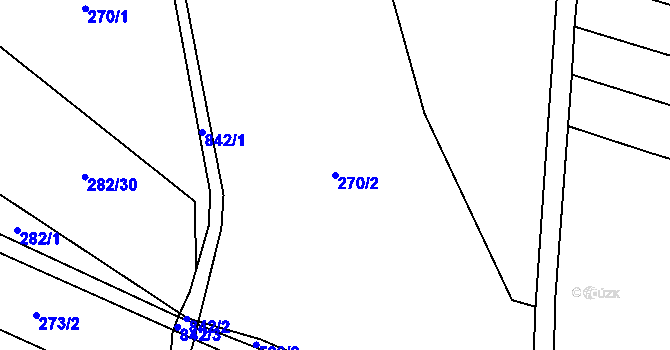 Parcela st. 270/2 v KÚ Litošice, Katastrální mapa