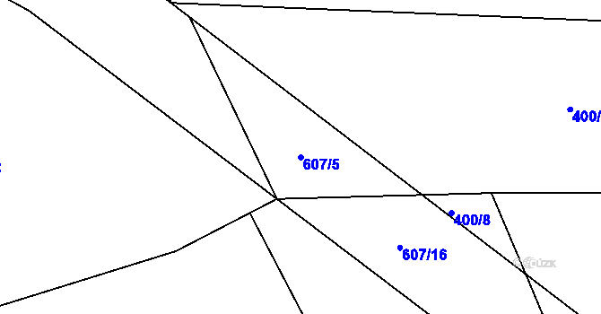 Parcela st. 607/5 v KÚ Litošice, Katastrální mapa