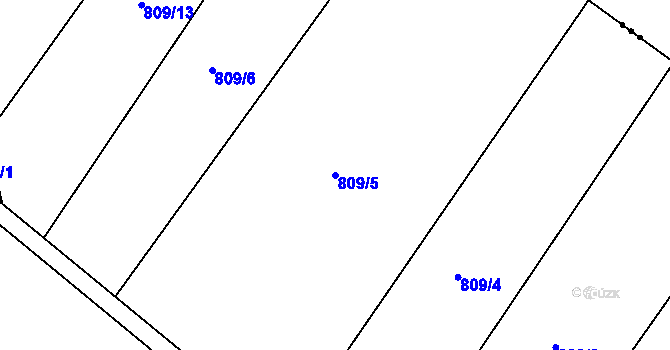 Parcela st. 809/5 v KÚ Litošice, Katastrální mapa