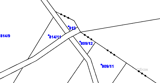 Parcela st. 809/12 v KÚ Litošice, Katastrální mapa