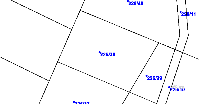 Parcela st. 226/38 v KÚ Litošice, Katastrální mapa