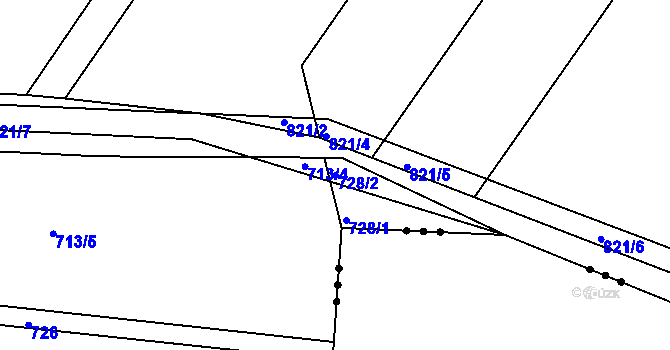 Parcela st. 728/2 v KÚ Litošice, Katastrální mapa