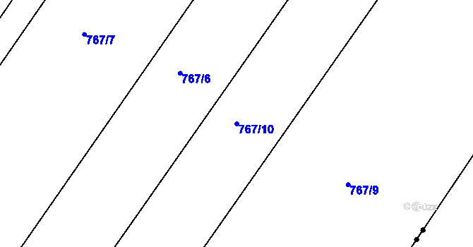 Parcela st. 767/10 v KÚ Litošice, Katastrální mapa