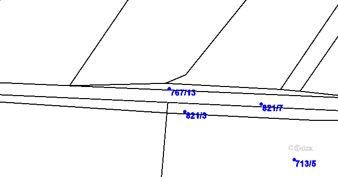 Parcela st. 767/13 v KÚ Litošice, Katastrální mapa