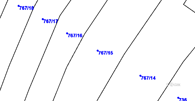 Parcela st. 767/15 v KÚ Litošice, Katastrální mapa