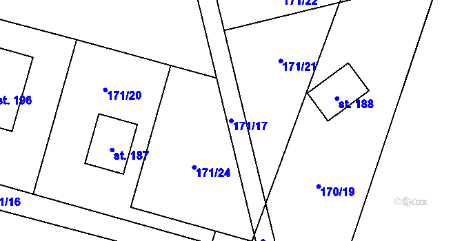 Parcela st. 171/17 v KÚ Litošice, Katastrální mapa