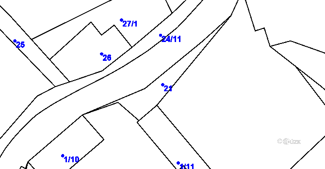 Parcela st. 21 v KÚ Lítov, Katastrální mapa