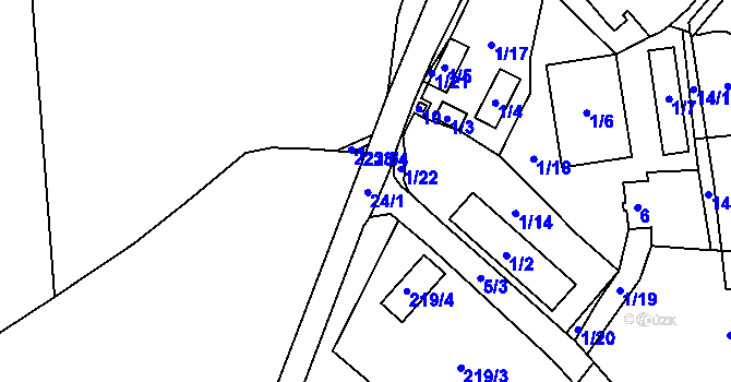 Parcela st. 24 v KÚ Lítov, Katastrální mapa