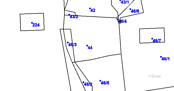 Parcela st. 44 v KÚ Lítov, Katastrální mapa