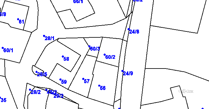 Parcela st. 60/2 v KÚ Lítov, Katastrální mapa