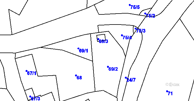 Parcela st. 69 v KÚ Lítov, Katastrální mapa