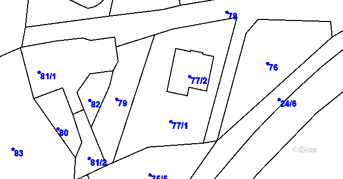 Parcela st. 77 v KÚ Lítov, Katastrální mapa