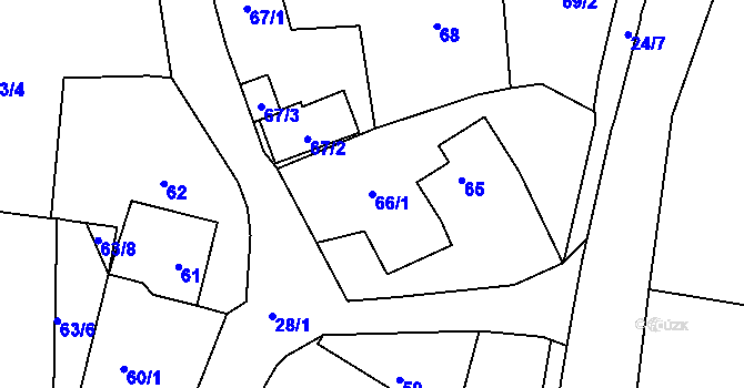 Parcela st. 66/1 v KÚ Lítov, Katastrální mapa
