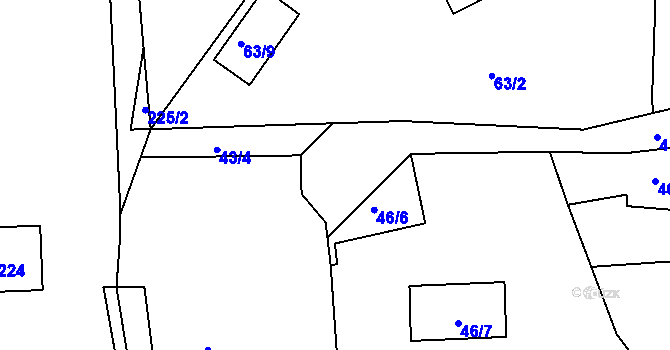 Parcela st. 43/1 v KÚ Lítov, Katastrální mapa