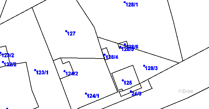 Parcela st. 128/4 v KÚ Lítov, Katastrální mapa