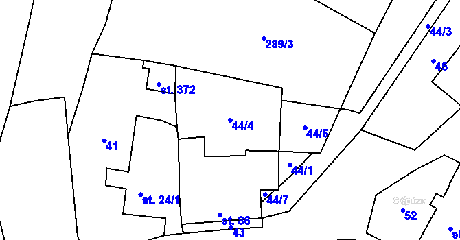 Parcela st. 44/4 v KÚ Litovany, Katastrální mapa