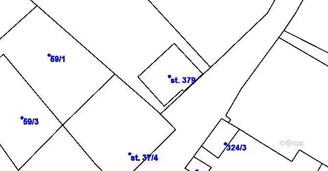 Parcela st. 57/3 v KÚ Litovany, Katastrální mapa