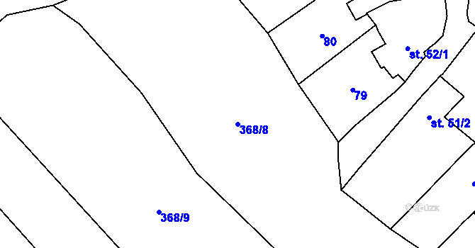 Parcela st. 368/8 v KÚ Litovany, Katastrální mapa