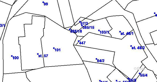 Parcela st. 447 v KÚ Litovany, Katastrální mapa