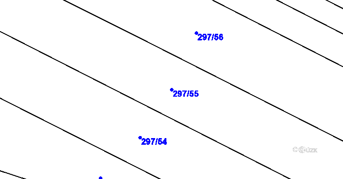 Parcela st. 297/55 v KÚ Litovany, Katastrální mapa