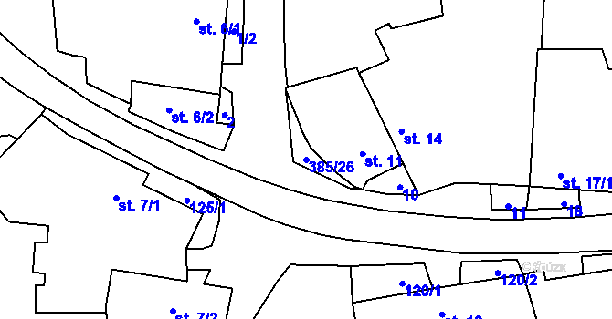 Parcela st. 385/26 v KÚ Litovany, Katastrální mapa